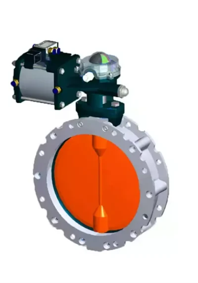 DN25 pneumatisk dammaluminiumfjärilventil