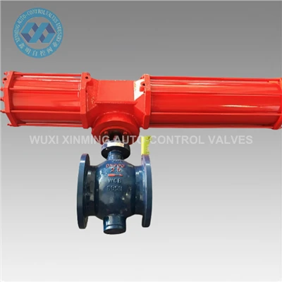Enkelverkande och dubbelverkande av AW Scotch Yoke Pneumatic Actuators